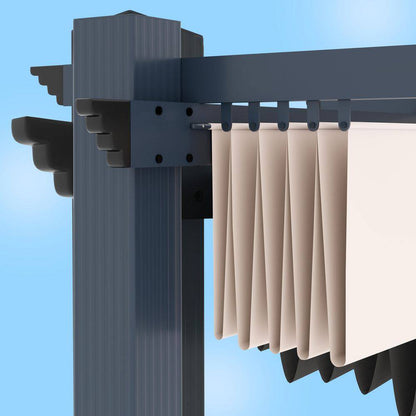 10 Ft. X 10 Ft. Beige Aluminum Outdoor Patio Pergola with Retractable Sun Shade Canopy Cover