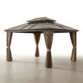 Hardtop Gazebo Built for Year-Round Outdoor Living, Aluminum Frame, Polycarbonate Roof, 12x10 Size