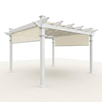 120"L X 120"W X 108"H Vinyl Malibu Canopy Pergola, White, VA42057 — Studio Shot