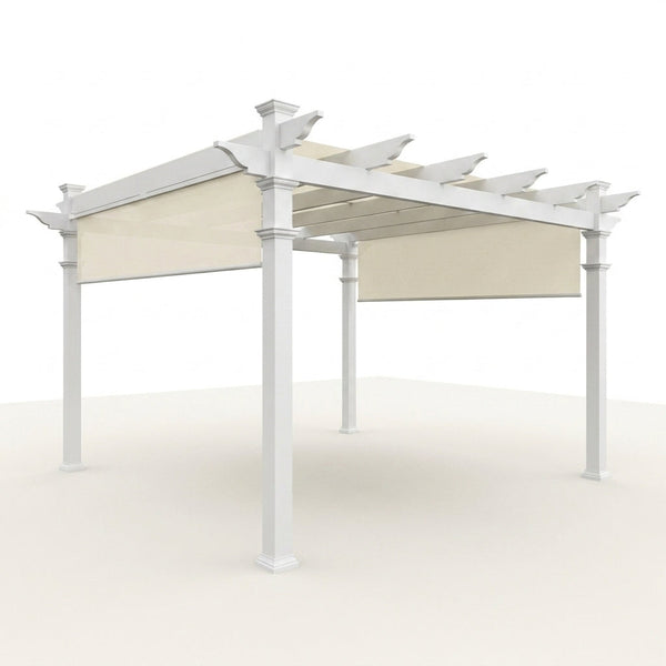120"L X 120"W X 108"H Vinyl Malibu Canopy Pergola, White, VA42057 — Studio Shot