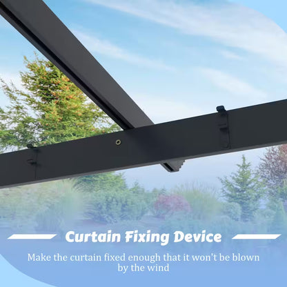 10 Ft. X 10 Ft. Beige Aluminum Outdoor Patio Pergola with Retractable Sun Shade Canopy Cover