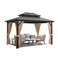 Hardtop Gazebo Built for Year-Round Outdoor Living, Aluminum Frame, Polycarbonate Roof, 12x10 Size