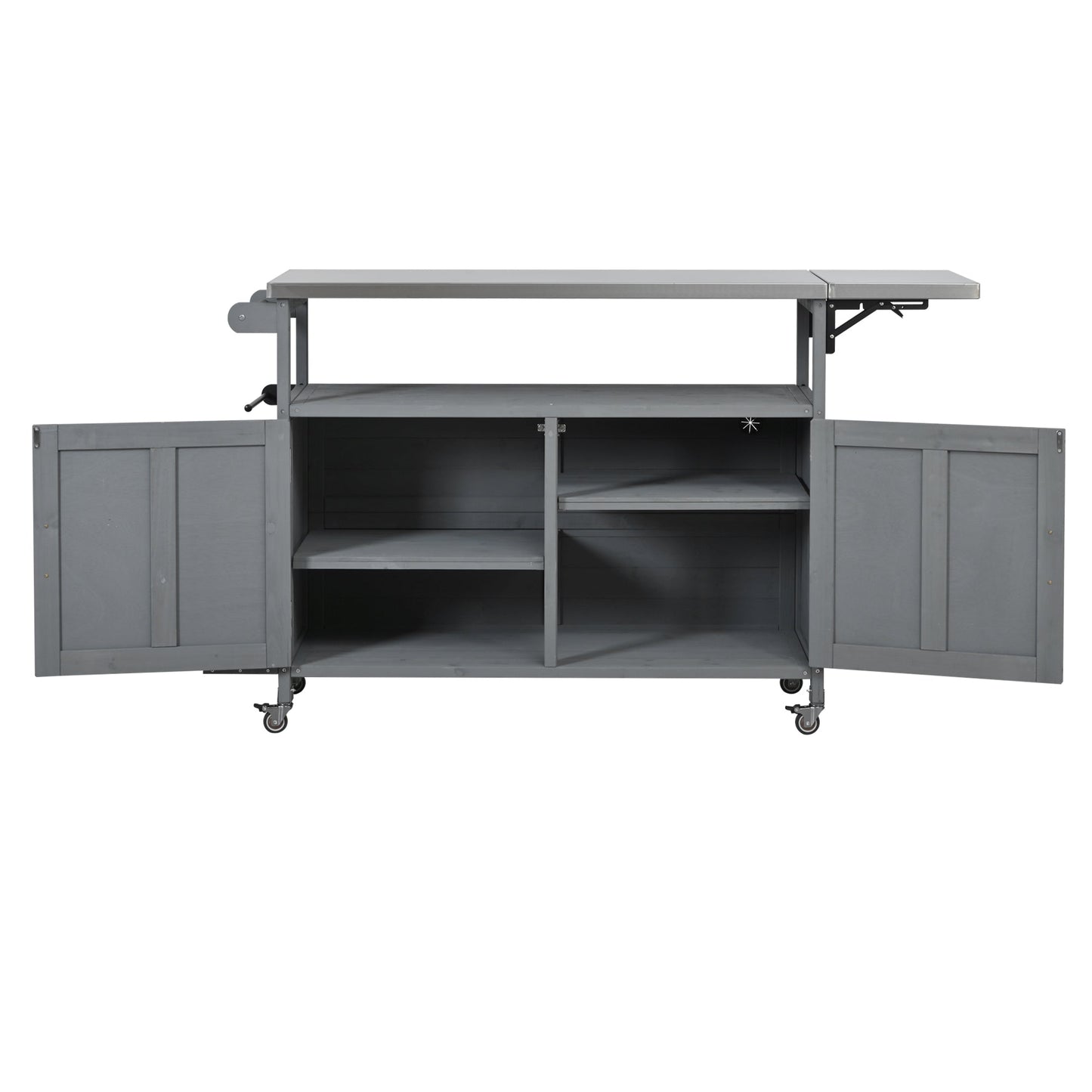 Foldable Outdoor Kitchen Island with Lockable Wheels