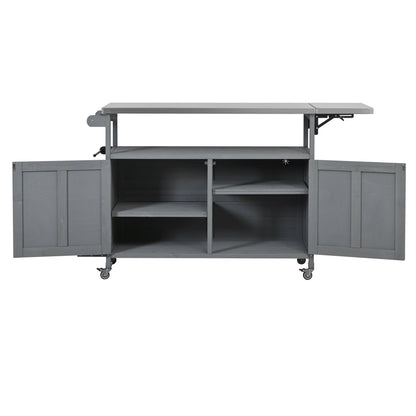 Foldable Outdoor Kitchen Island with Lockable Wheels