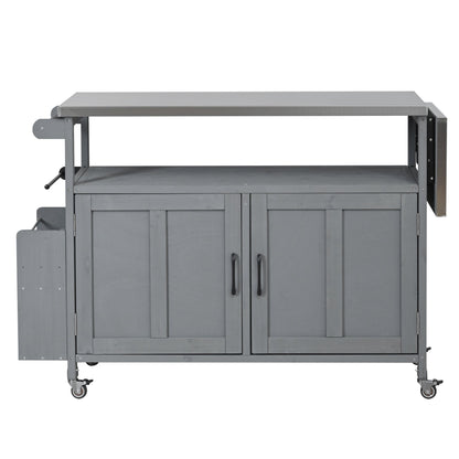 Foldable Outdoor Kitchen Island with Lockable Wheels