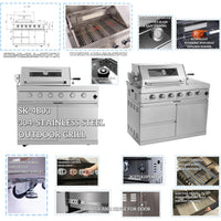 Outdoor Kitchen Island Built for Entertaining, 104" Propane Gas Grill, Built-in Sink, Compact Refrigerator