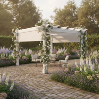 Outdoor Pergola Built for Year-Round Entertaining, 10x10 Weather-Resistant Vinyl, Adjustable Canvas Canopy