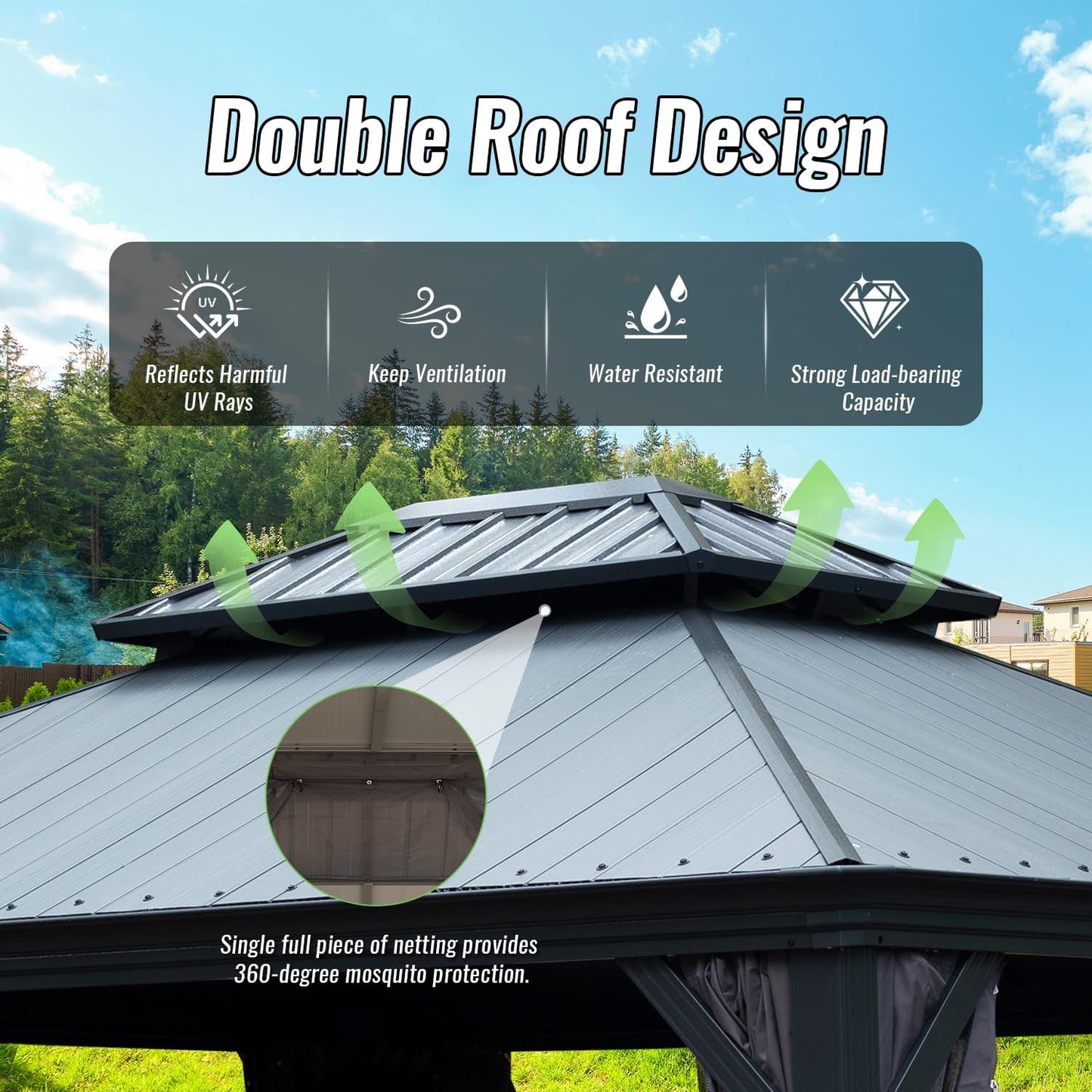 12'x16' Hardtop Gazebo with Resin Roof