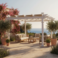Outdoor Pergola Built for Year-Round Entertaining, 10x10 Weather-Resistant Vinyl, Adjustable Canvas Canopy