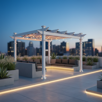 Outdoor Pergola Built for Year-Round Entertaining, 10x10 Weather-Resistant Vinyl, Adjustable Canvas Canopy